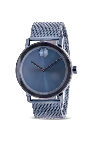 Pre-owned Movado Bold Evolution Blue Mesh Mens Watch 3600610