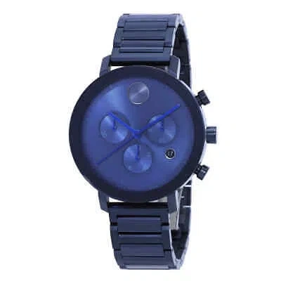 Pre-owned Movado Bold Evolution Chronograph Quartz Blue Dial Ladies Watch 3600790