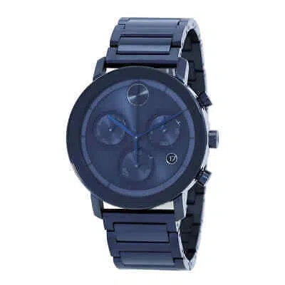 Pre-owned Movado Bold Evolution Chronograph Quartz Blue Dial Men's Watch 3600812