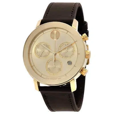 Pre-owned Movado Bold Evolution Chronograph Quartz Gold Dial Men's Watch 3600883