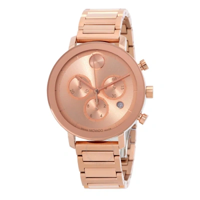 Movado Bold Evolution Chronograph Quartz Rose Gold Dial Ladies Watch 3600886 In Gold / Gold Tone / Rose / Rose Gold / Rose Gold Tone