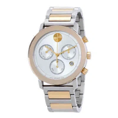 Pre-owned Movado Bold Evolution Chronograph Quartz Silver Dial Two-tone Men's Watch