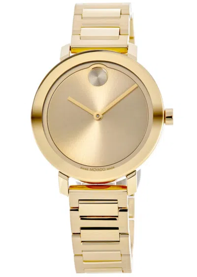 Movado Bold Evolution Gold Dial Gold Steel Women's Watch 3600822