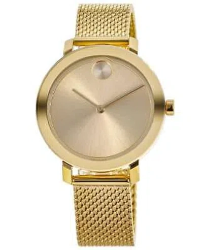 Pre-owned Movado Bold Evolution Quartz Gold Plated Mesh Band Women's Watch 3600814