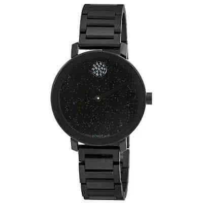 Pre-owned Movado Bold Evolution Quartz Black Dial Ladies Watch 3600829