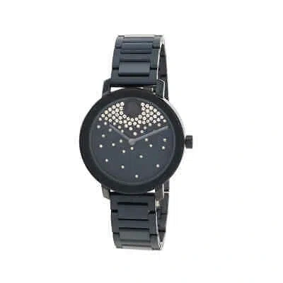 Pre-owned Movado Bold Evolution Quartz Blue Dial Ladies Watch 3600706