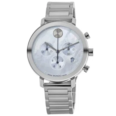 Movado Bold Evolution Quartz Chronograph Light Blue Dial Steel Women's Watch
