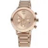 Movado Bold Evolution Quartz Chronograph Rose Dial Pvd Steel Unisex Watch 3600886