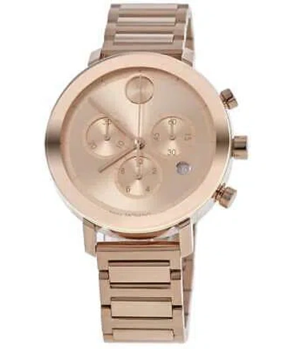 Pre-owned Movado Bold Evolution Quartz Chronograph Rose Dial Unisex Watch 3600886