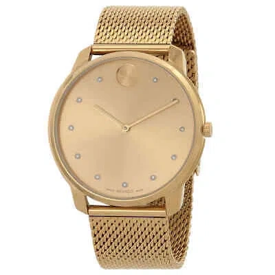 Pre-owned Movado Bold Evolution Quartz Crystal Gold Dial Men's Watch 3600903