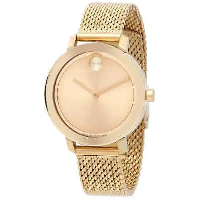 Pre-owned Movado Bold Evolution Quartz Gold Dial Ladies Watch 3600814