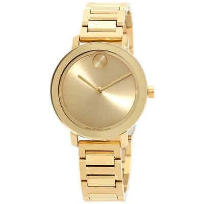 Pre-owned Movado Bold Evolution Quartz Gold Dial Ladies Watch 3600822