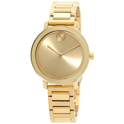Movado Bold Evolution Quartz Gold Dial Ladies Watch 3600822 In Gold / Gold Tone / Yellow