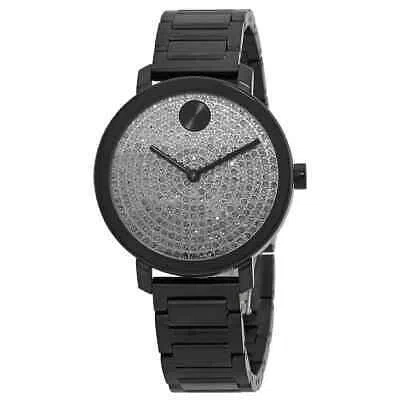 Pre-owned Movado Bold Evolution Quartz Grey Crystal Dial Ladies Watch 3600930
