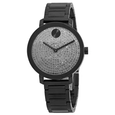 Pre-owned Movado Bold Evolution Quartz Grey Crystal Dial Ladies Watch 3600930