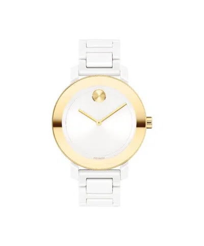 Pre-owned Movado Bold Evolution Quartz Ladies Watch 3600710 Ceramic