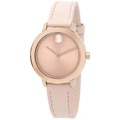 Pre-owned Movado Bold Evolution Quartz Rose Gold Dial Ladies Watch 3600889