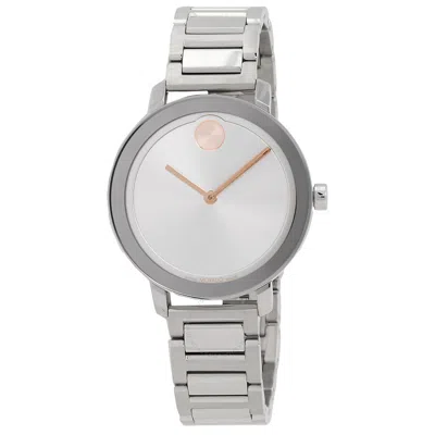 Movado Bold Evolution Quartz Silver Dial Ladies Watch 3600821 In Gold Tone / Rose / Rose Gold Tone / Silver