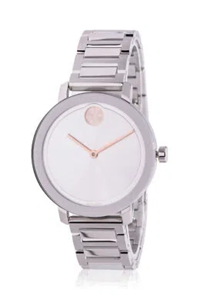 Pre-owned Movado Bold Evolution Silver Metallic Dial Ladies Watch 3600647