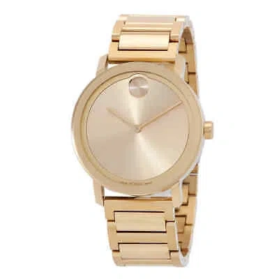 Pre-owned Movado Bold Evolution Thin Quartz Gold Dial Men's Watch 3600795