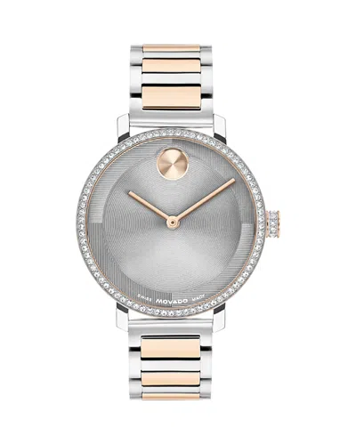 Movado Women's Bold Evolution 2.0 Swiss Quartz Light Rose Gold Steel Watch, 34mm