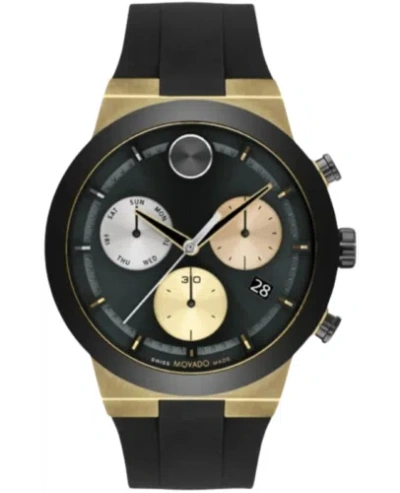 Pre-owned Movado Bold Fusion Quartz Chronograph Black Dial Men's Watch 3600896