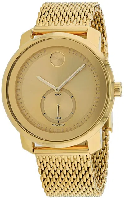 Pre-owned Movado Bold Gold-tone Mesh Mens Watch 3600678