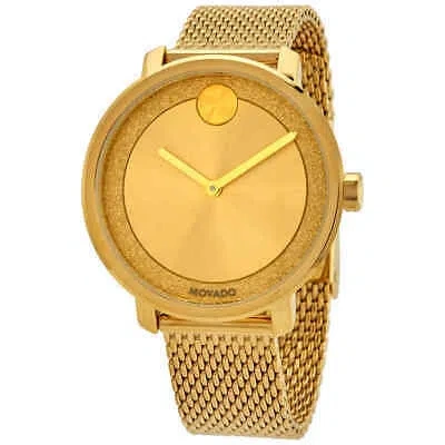 Pre-owned Movado Bold Gold-tone Metallic Dial Ladies Watch 3600580