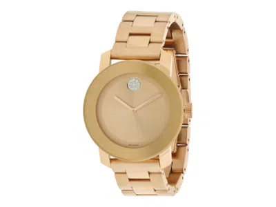 Pre-owned Movado Bold Gold Unisex 3600086 Watch In Stainless Steel In Silver