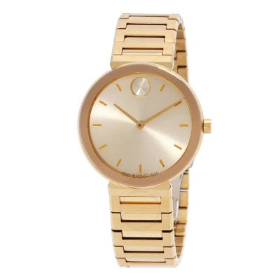 Movado Bold Horizon Quartz Taupe Dial Ladies Watch 3601088 In Gold / Gold Tone / Taupe / Yellow