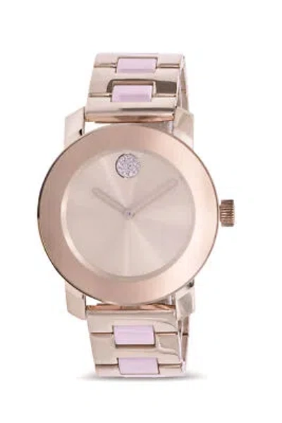 Pre-owned Movado Bold Iconic Pale Rose Gold-tone Ladies Watch 3600639