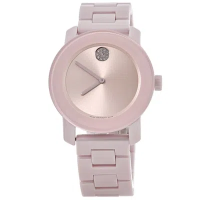 Movado Bold Pink Blush Dial Ceramic Bracelet Women's Watch 3600804