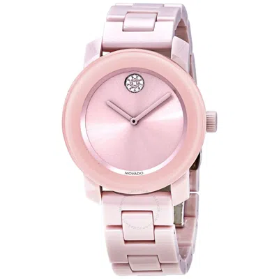 Movado Bold Pink Crystal Dial Ladies Watch 3600536