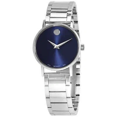 Pre-owned Movado Bold Quartz Blue Dial Ladies Watch 0607235