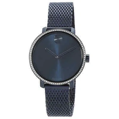 Pre-owned Movado Bold Quartz Blue Dial Ladies Watch 3600780