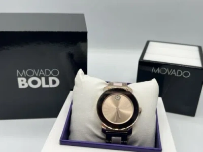Pre-owned Movado Bold Quartz Pink Dial Ladies Watch 3600799