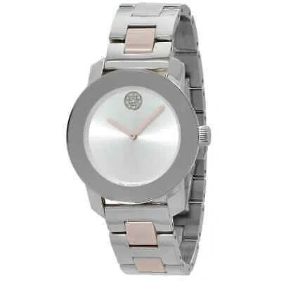 Pre-owned Movado Bold Quartz Silver Dial Ladies Watch 3600801