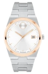 Movado Men's Bold Quest Swiss Quartz Stainless Steel Watch 40mm In Silver-tone