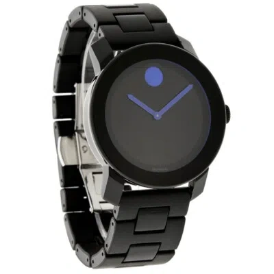 Pre-owned Movado Bold Series Mens Black/blue Dial Swiss Quartz Watch 3600099