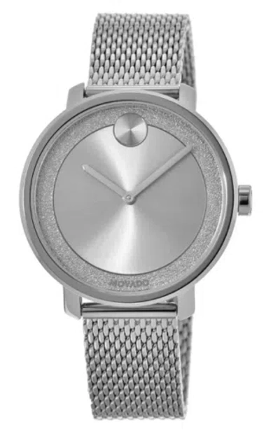 Pre-owned Movado Bold Silver Dial Silver Tone Mesh Bracelet Women's Watch 3600579