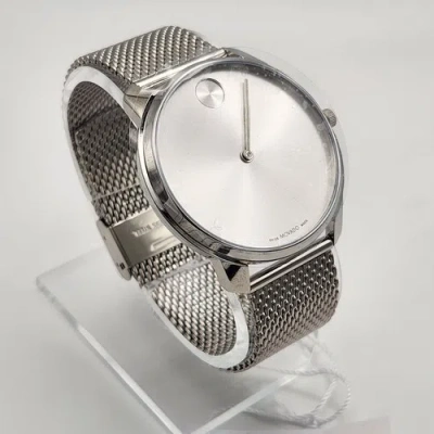 Pre-owned Movado Bold Silver Dial Stainless Steel Mesh Band Men's Watch 3600832