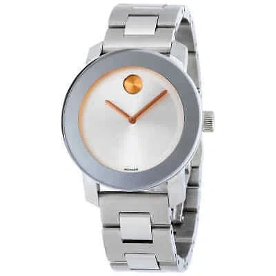 Pre-owned Movado Bold Silver Dial Stainless Steel Watch 3600084