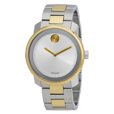 Movado Bold Silver Dial Two-tone Men's Watch 3600431 In Burgundy