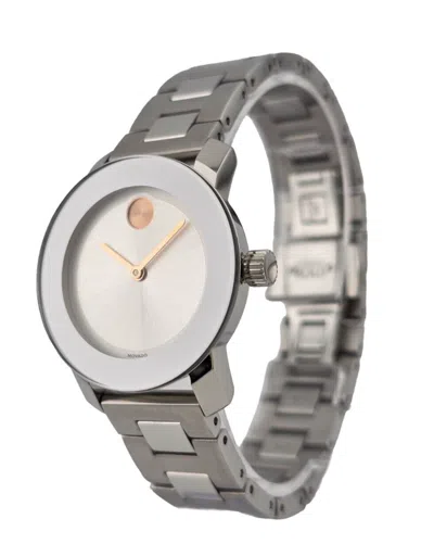 Pre-owned Movado Bold Silver Sunray Dial Stainless Steel Women's Watch - 3600433