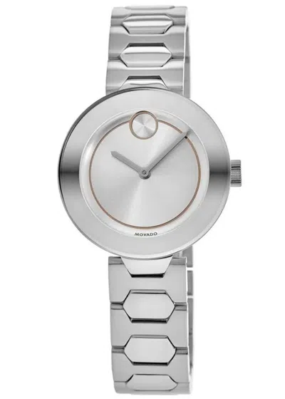Pre-owned Movado Bold Silver Tone Bracelet 32mm Trend Watch 3600381