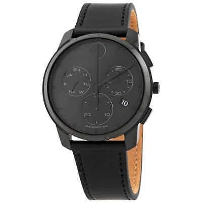 Pre-owned Movado Bold Thin Chronograph Quartz Black Dial Men's Watch 3600835