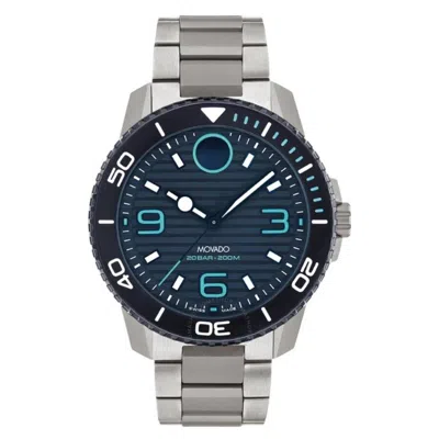 Movado Bold Titanium Quartz Blue Dial Men's Watch 3601122 In Metallic