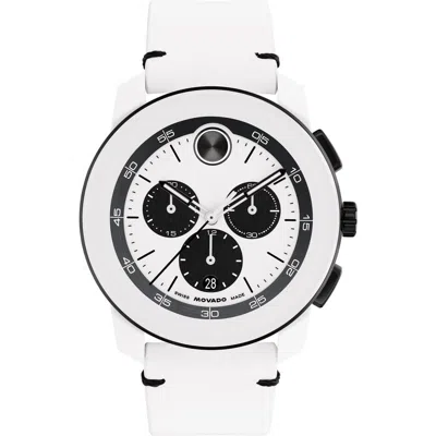 Movado Bold Tr90 Chronograph Leather Strap Watch, 42mm