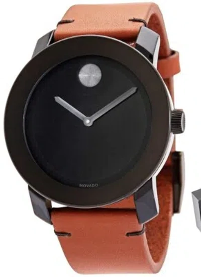 Pre-owned Movado Bold Tr90 Leather Mens Watch 3600600