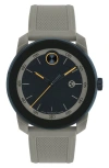Movado Bold Tr90 Silicone Strap Watch, 42mm In Grey
